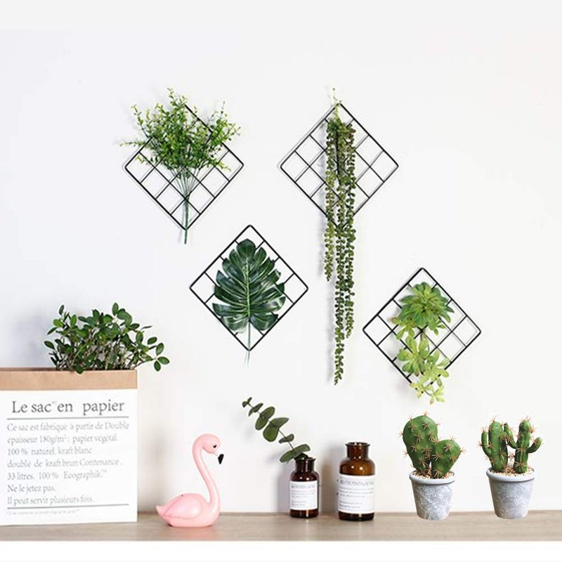 Fycooler Artificial Succulent Plants,Fake Cactus Decorative Plants - Artificial Cacti with Gray Pots Planters,Artificial Faux Cactus for Home DÃ©cor House Office Ornaments - Image 3